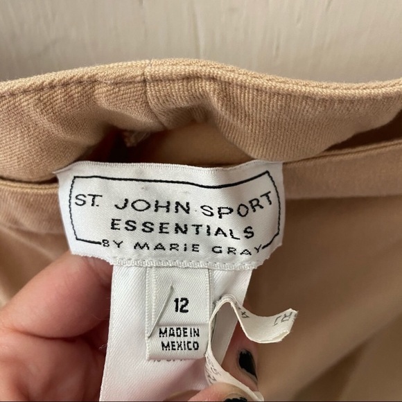 St. John Sport Khaki 2 piece fringe pant suit set - Picture 11 of 16